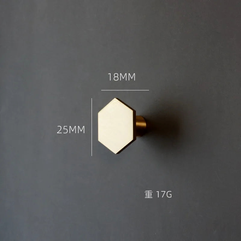 1 Piece - Mini Hexagon Gold Drawer Knob – Luxury Zinc Alloy Single Hole Handle for Cabinets and Doors